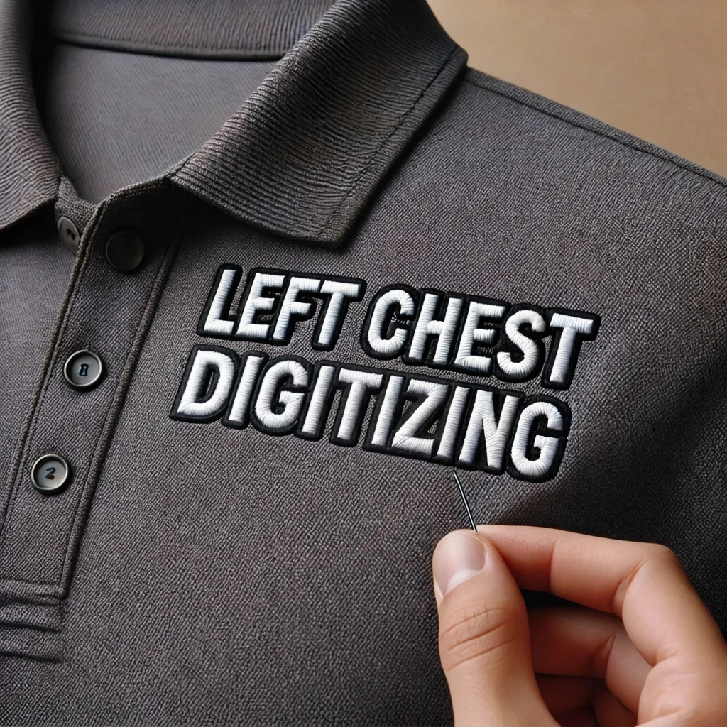 Detailed embroidery on a finished garment