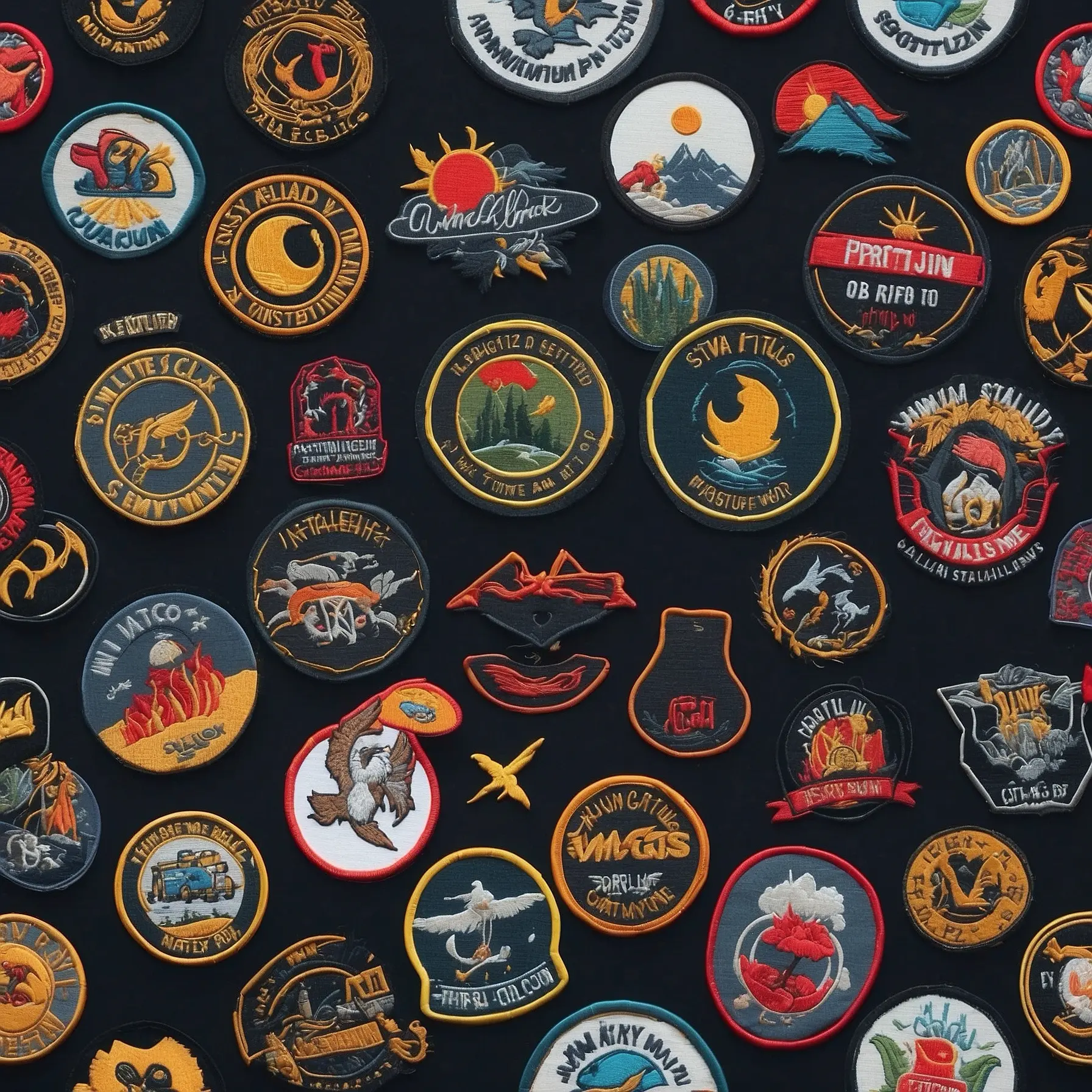 Embroidered patch samples